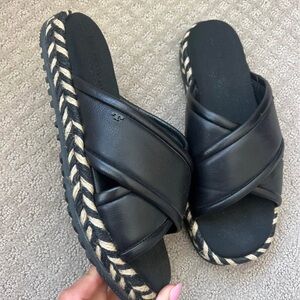 Tory Burch Cross Espadrille Slide Sandal Women size 9